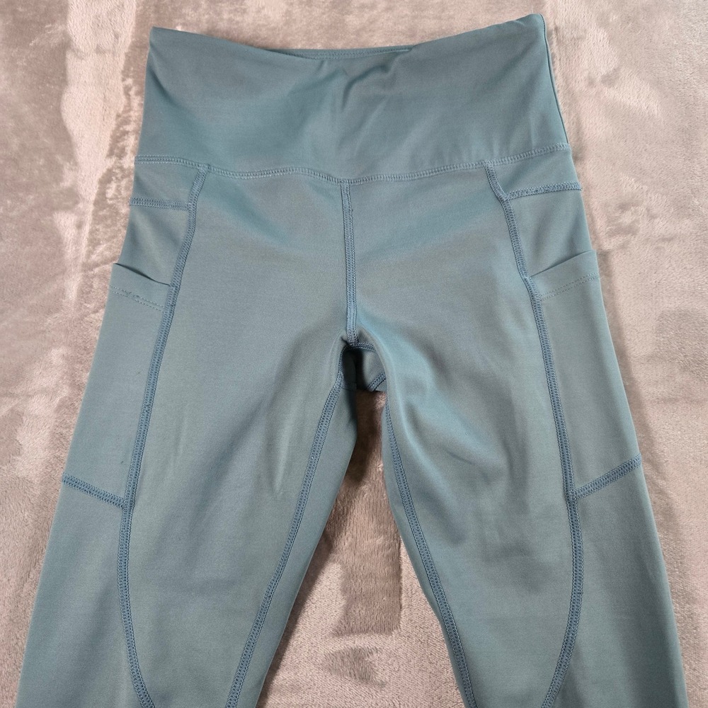 Zyia ACTIVE Blue Leggings High Waist Pockets‎ Athleisure Workout Size 2
